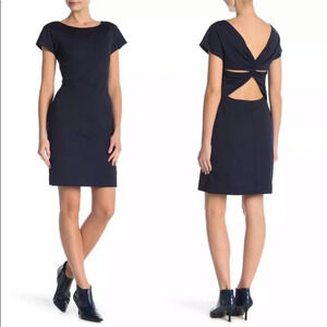 Theory Andrizza Twisted Back Stretch Seersucker Dress - Size 6